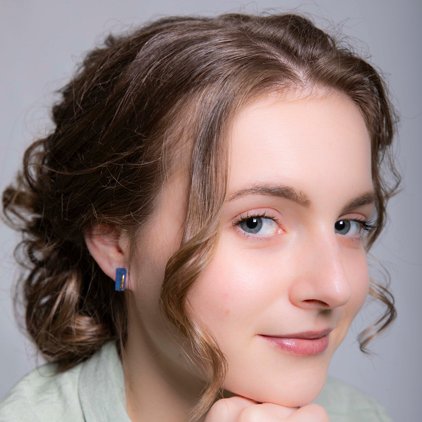 "GOLD ASCENT" PORCELAIN STUD EARRINGS