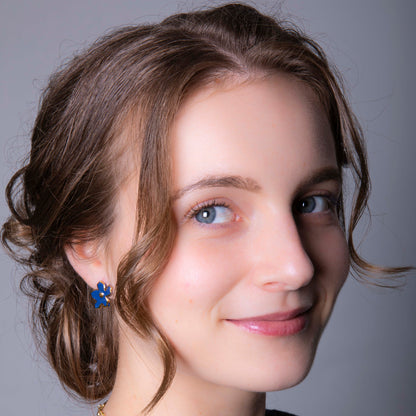 "BACHELOR'S BUTTON L" PORCELAIN STUD EARRINGS