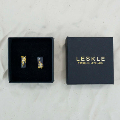 PORCELÁNOVÉ NÁUŠNICE "POLNOČNÉ ZLATO"