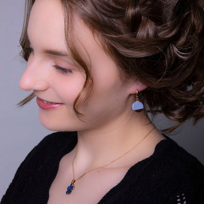 "AZURE ELEGANCE" PORCELAIN DANGLE EARRINGS