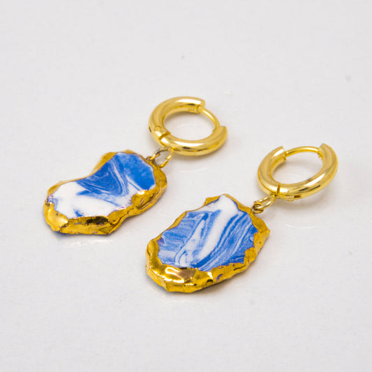 "MARBLE FRAGMENT" PORCELAIN DANGLE EARRINGS