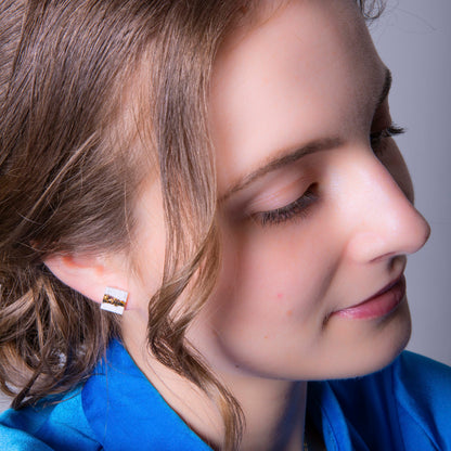 "GOLDEN GLACIER" PORCELAIN STUD EARRINGS