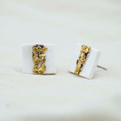 "GOLDEN GLACIER" PORCELAIN STUD EARRINGS
