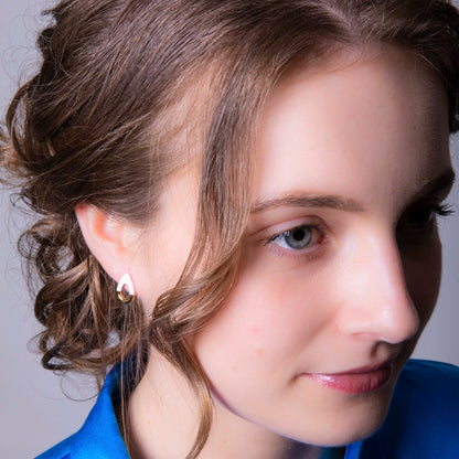 "GOLDEN TEARDROPS" PORCELAIN STUD EARRINGS