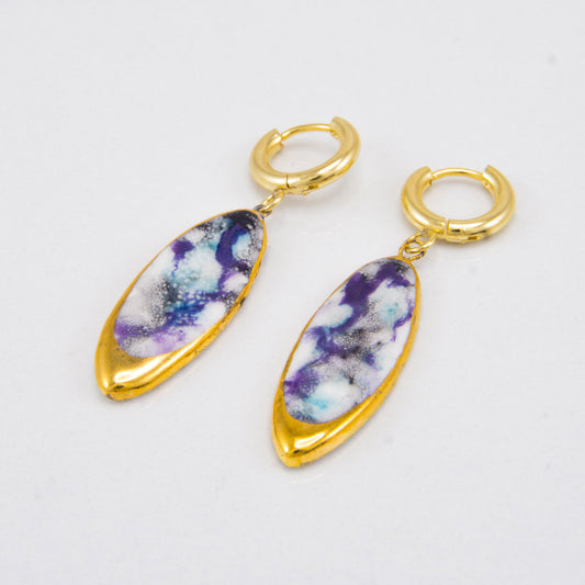 "GALACTIC MIST" PORCELAIN DANGLE EARRINGS