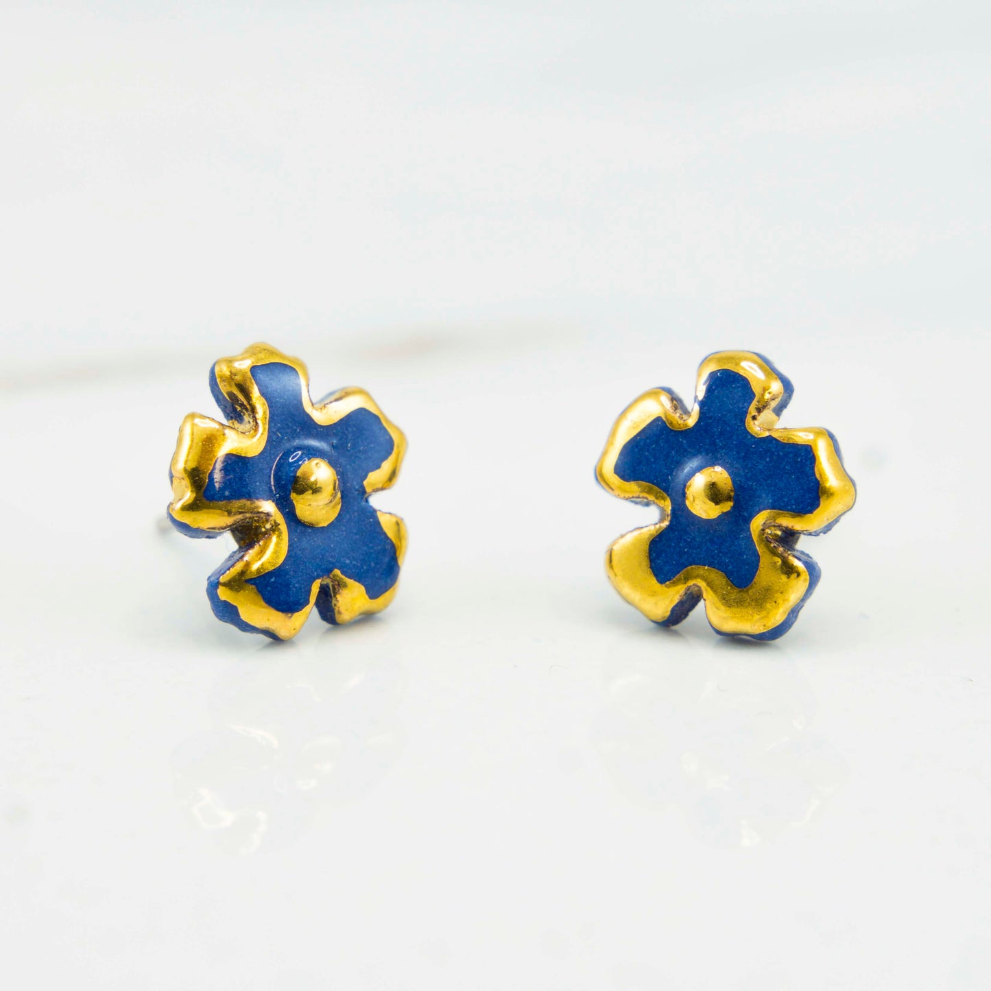 "BACHELOR'S BUTTON" PORCELAIN STUD EARRINGS