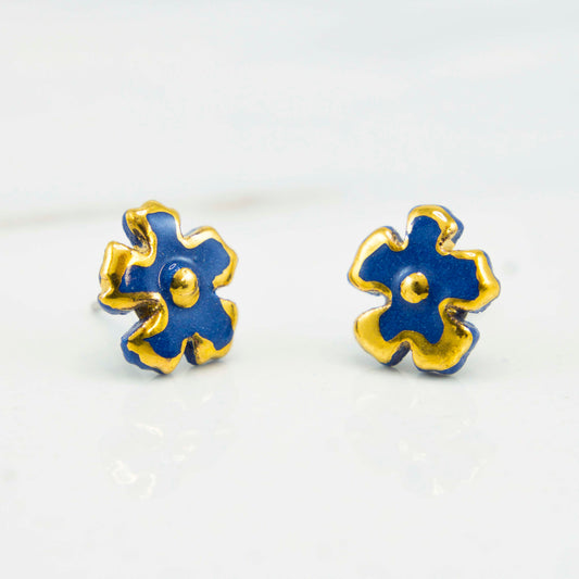 "BACHELOR'S BUTTON" PORCELAIN STUD EARRINGS
