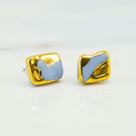 "OCEAN GLAZE" PORCELAIN STUD EARRINGS