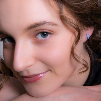 Porcelánové náušnice s príveskom "BLUEBIRD CHARM"