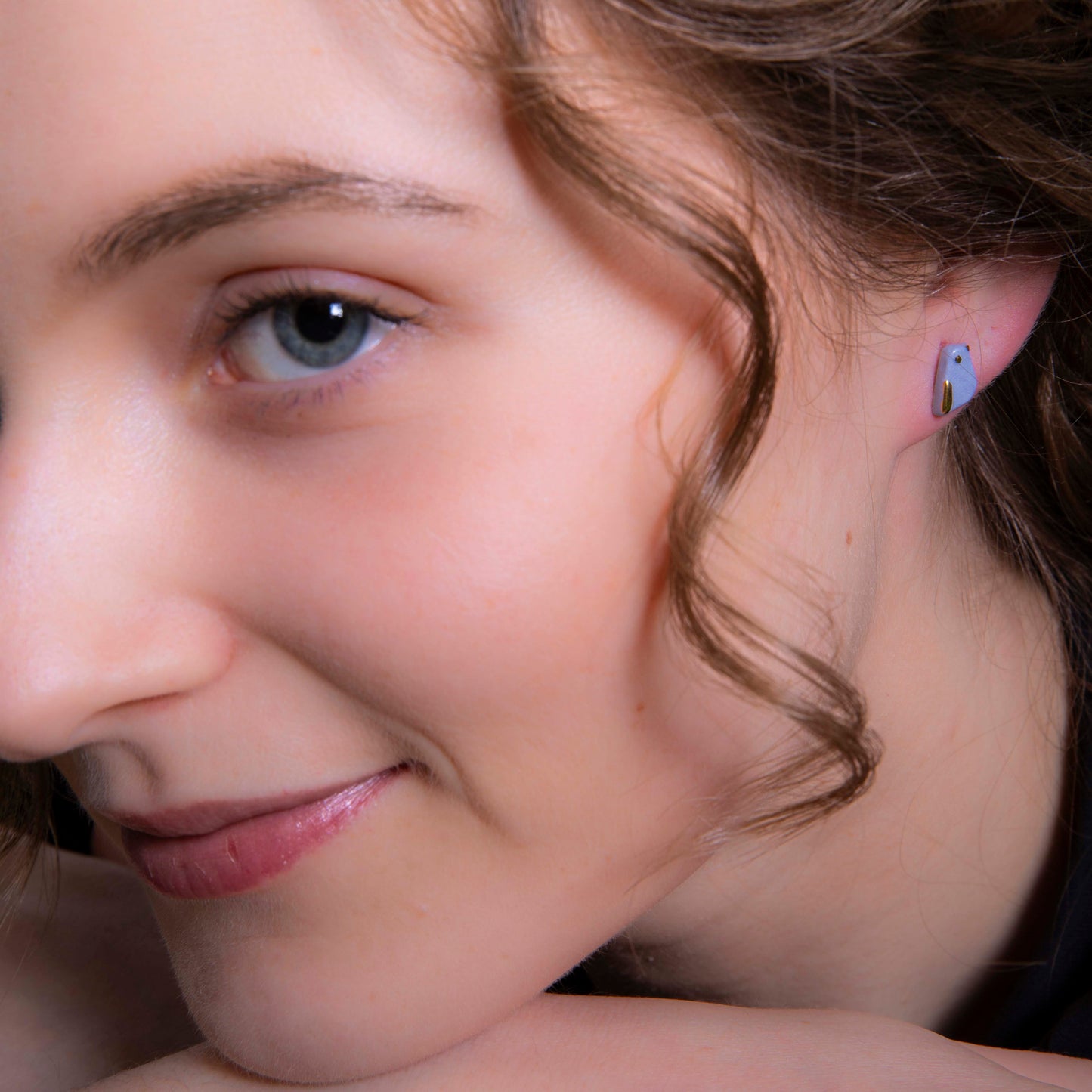 Porcelánové náušnice s príveskom "BLUEBIRD CHARM"