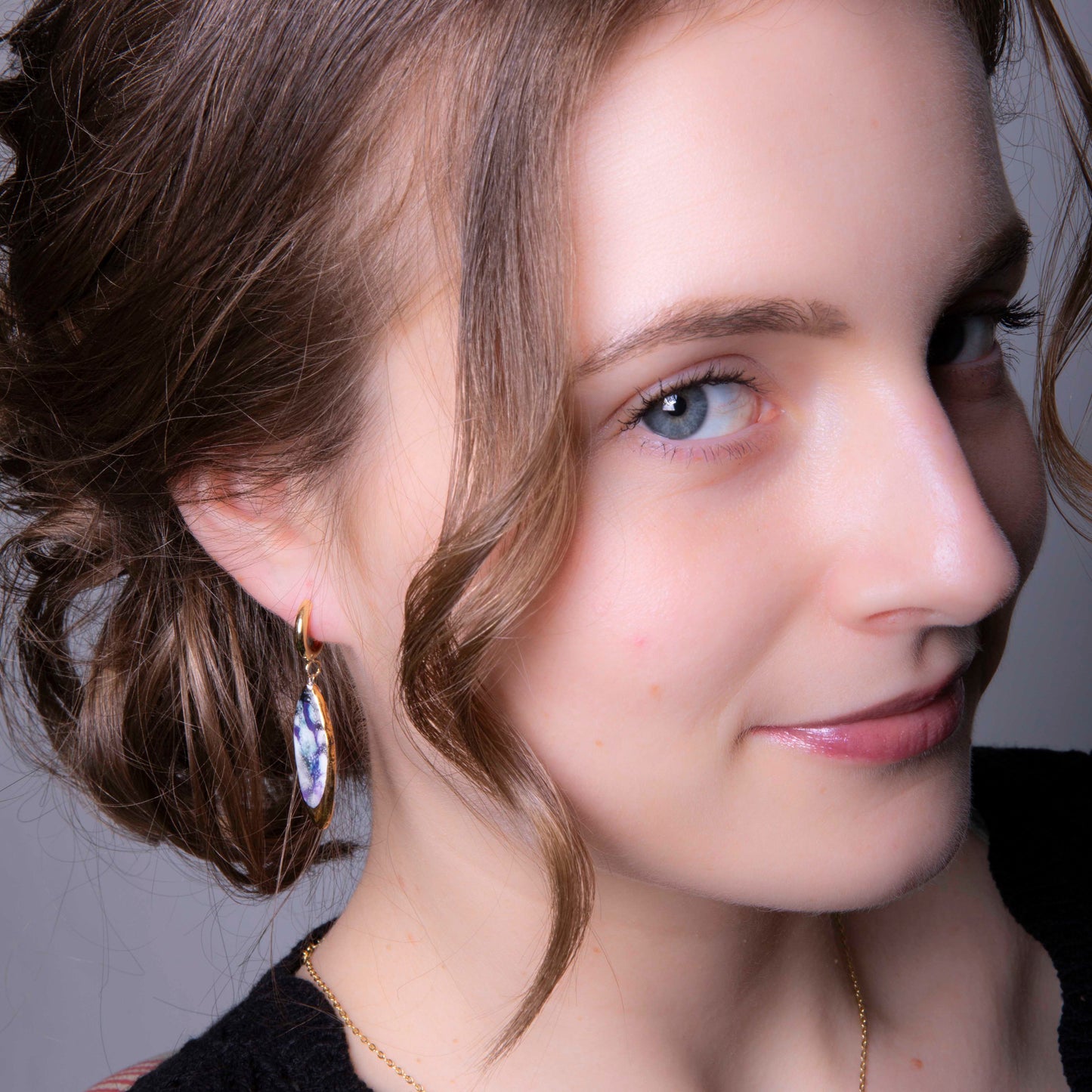 "GALACTIC MIST" PORCELAIN DANGLE EARRINGS