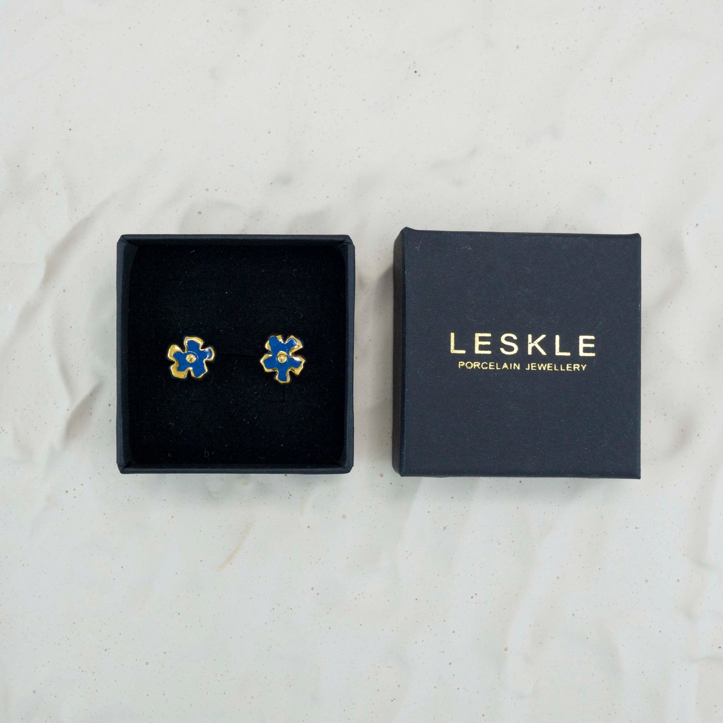 "BACHELOR'S BUTTON" PORCELAIN STUD EARRINGS