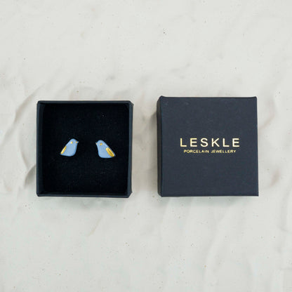 Porcelánové náušnice s príveskom "BLUEBIRD CHARM"