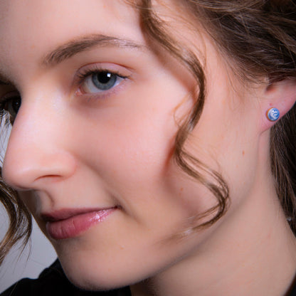 "SWIRLING SKY" PORCELAIN STUD EARRINGS