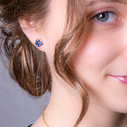 "BACHELOR'S BUTTON" PORCELAIN STUD EARRINGS