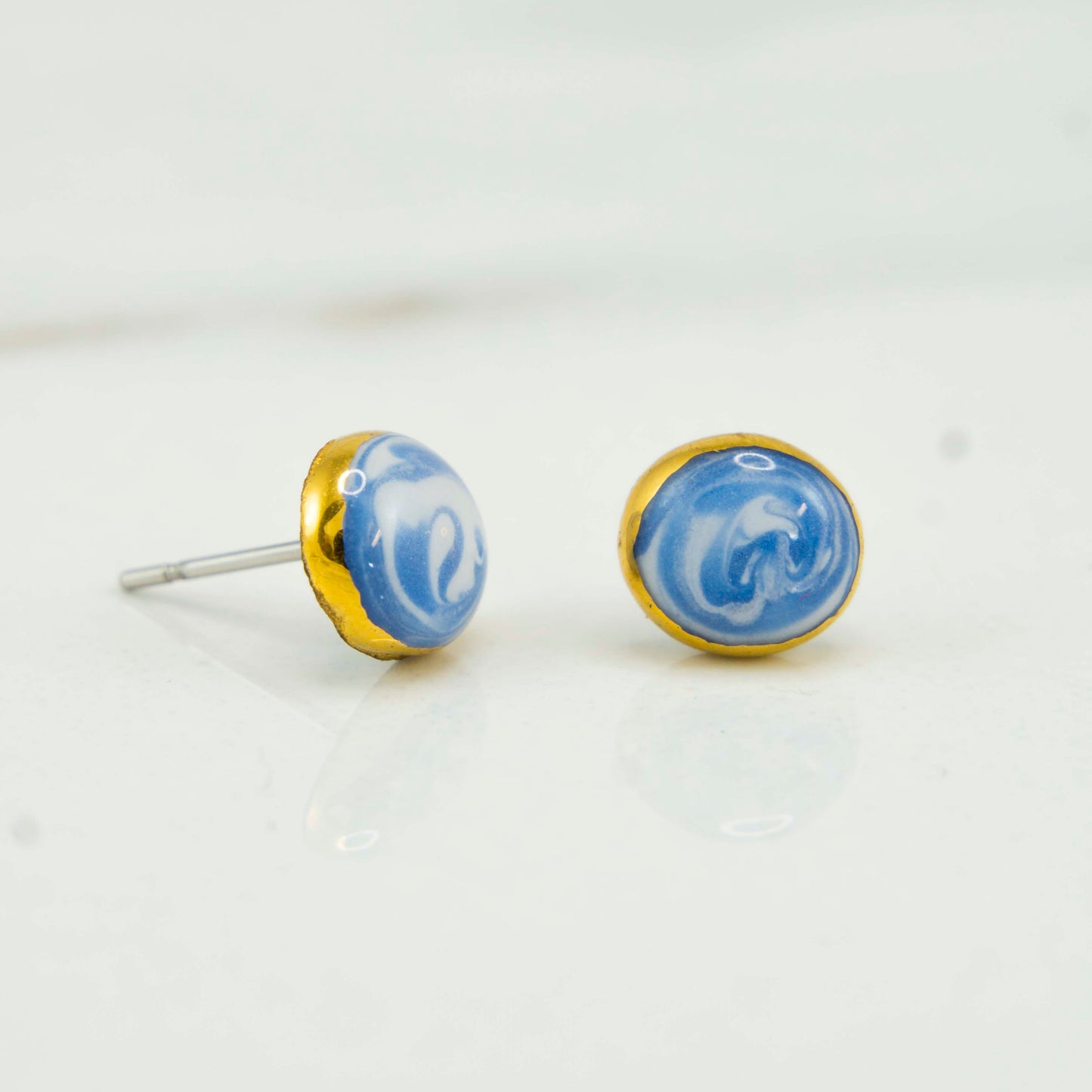 "SWIRLING SKY" PORCELAIN STUD EARRINGS
