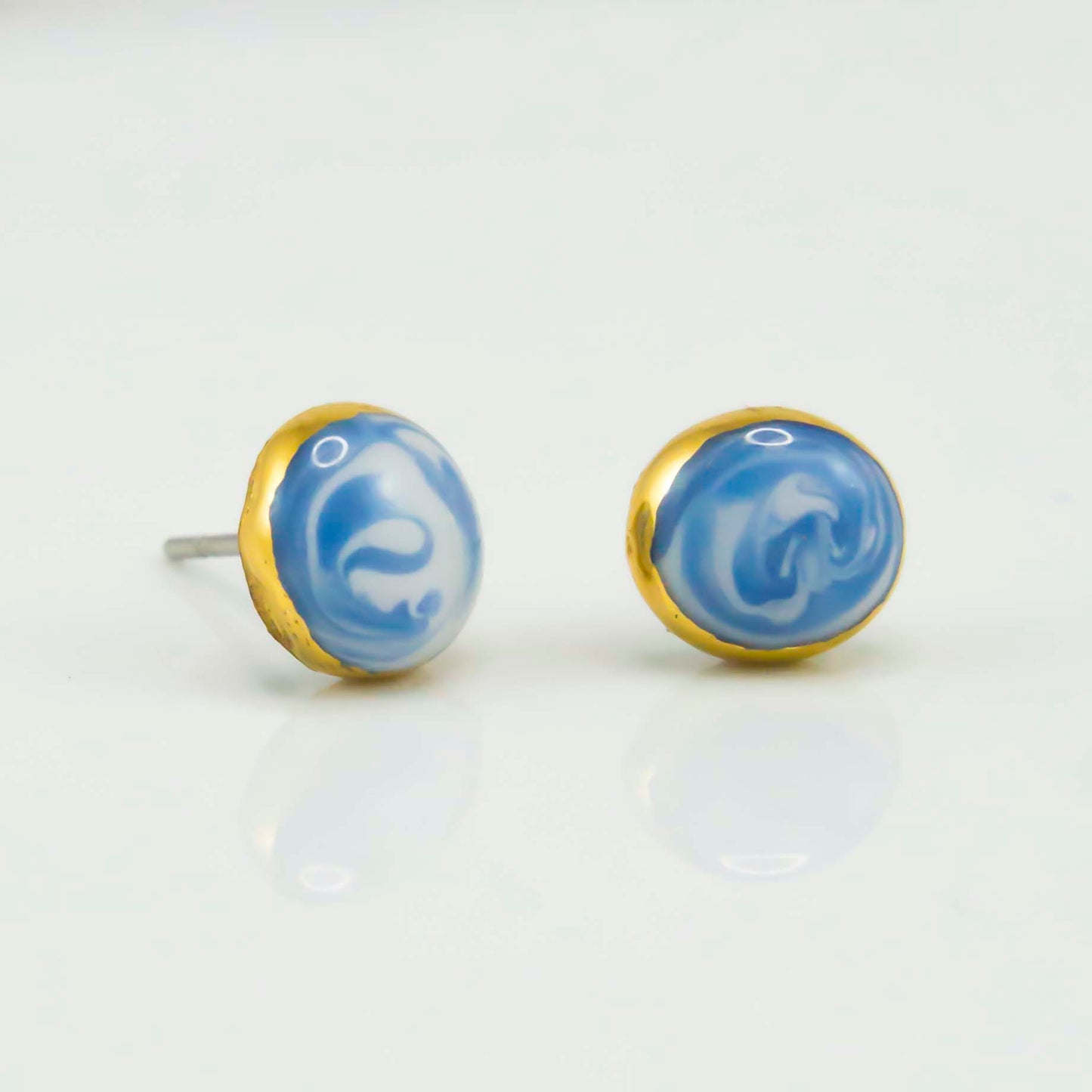"SWIRLING SKY" PORCELAIN STUD EARRINGS