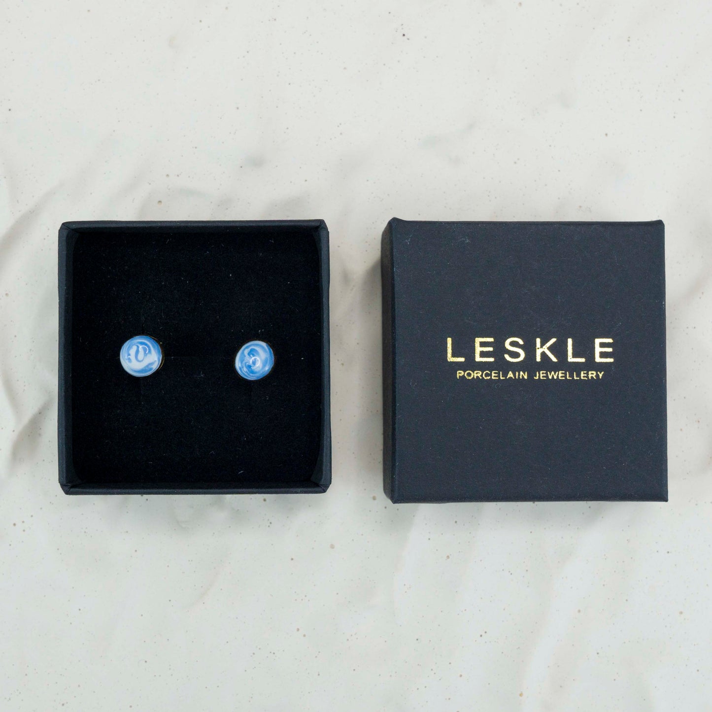 "SWIRLING SKY" PORCELAIN STUD EARRINGS