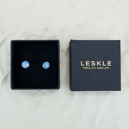 "SWIRLING SKY" PORCELAIN STUD EARRINGS