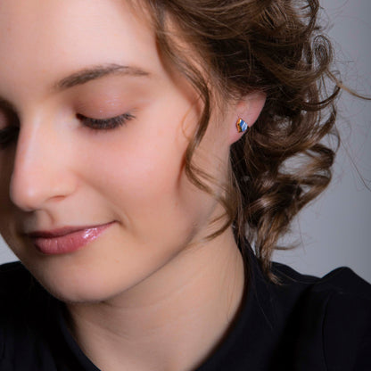 "MARBLE FRAGMENT" PORCELAIN STUD EARRINGS