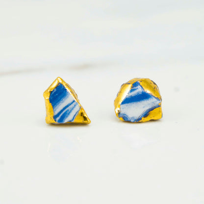 "MARBLE FRAGMENT" PORCELAIN STUD EARRINGS