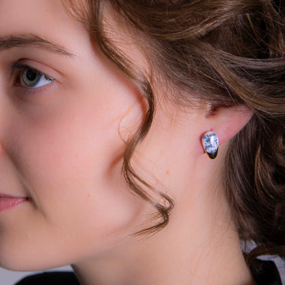 Porcelánové náušnice s bodkovaným trblietaním