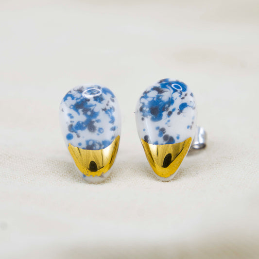 "SPECKLED GLIMMER" PORCELAIN STUD EARRINGS