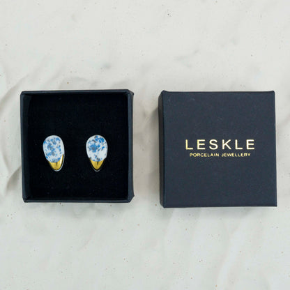 Porcelánové náušnice s bodkovaným trblietaním