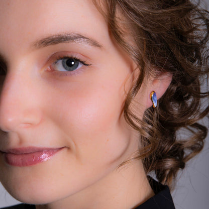"BLUE AURORA" PORCELAIN STUD EARRINGS
