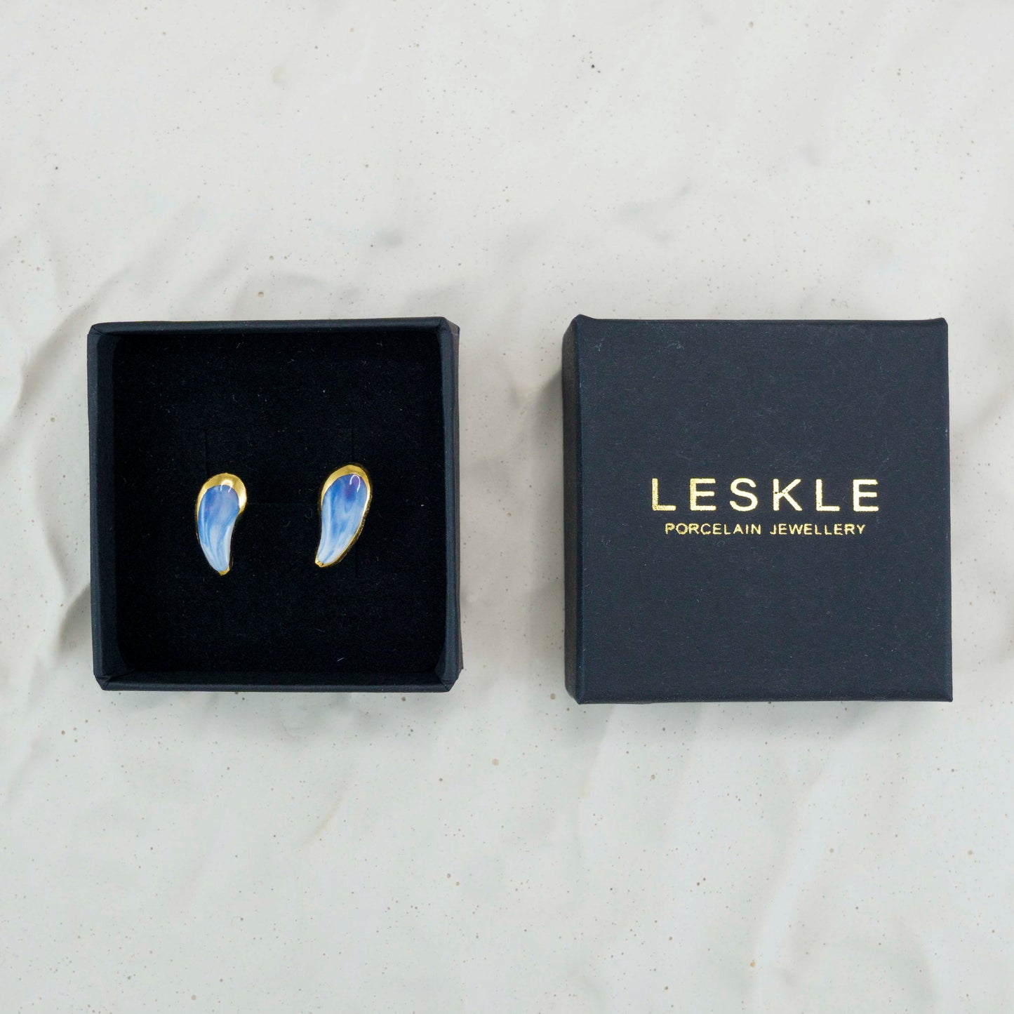 "BLUE AURORA" PORCELAIN STUD EARRINGS