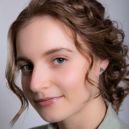 "EMERALD ELEGANCE" PORCELAIN STUD EARRINGS