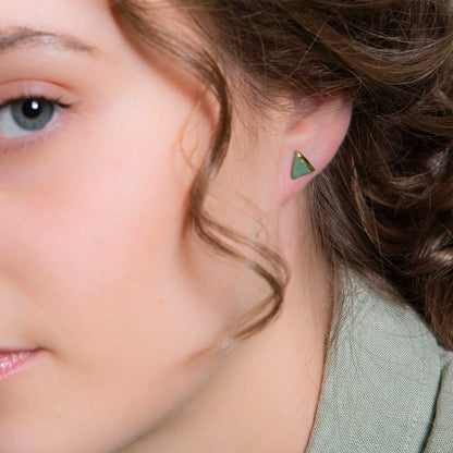 "EMERALD ELEGANCE" PORCELAIN STUD EARRINGS