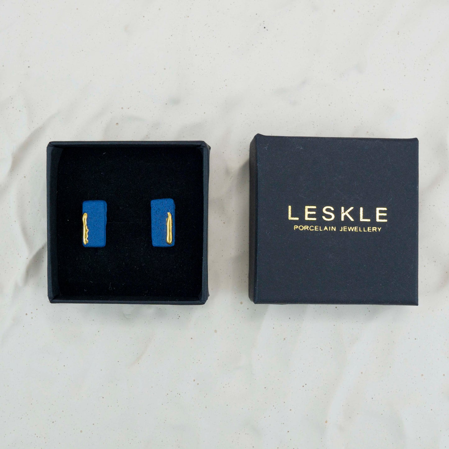 "GOLD ASCENT" PORCELAIN STUD EARRINGS