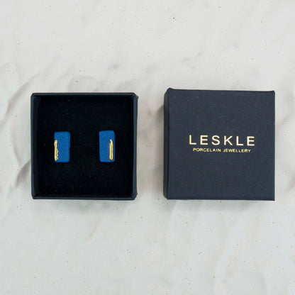 "GOLD ASCENT" PORCELAIN STUD EARRINGS