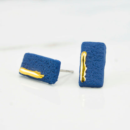 "GOLD ASCENT" PORCELAIN STUD EARRINGS