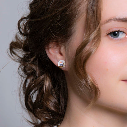 "GOLDEN DESERT RIDGE" PORCELAIN STUD EARRINGS