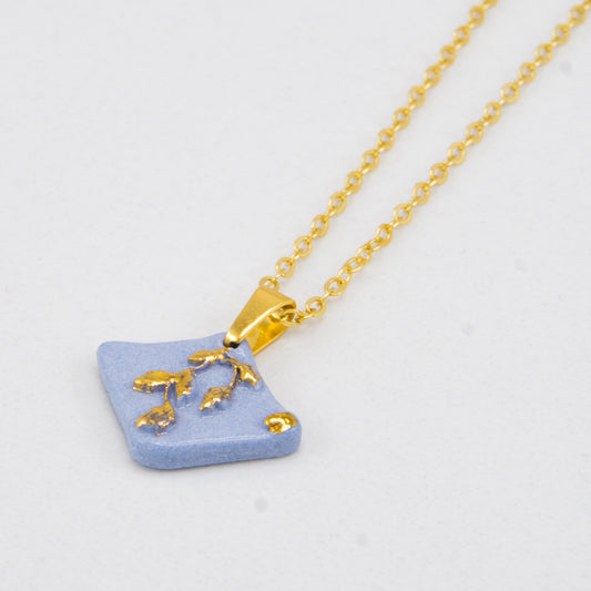 "BOTANICAL GOLD" PORCELAIN NECKLACE