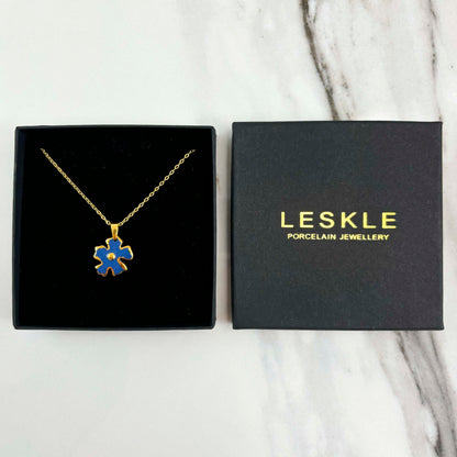 "BACHELOR'S BUTTON" PORCELAIN NECKLACE