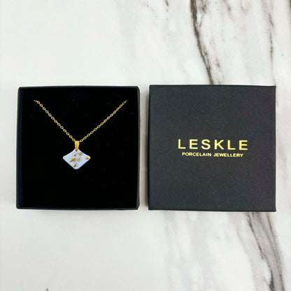 "BOTANICAL GOLD" PORCELAIN NECKLACE